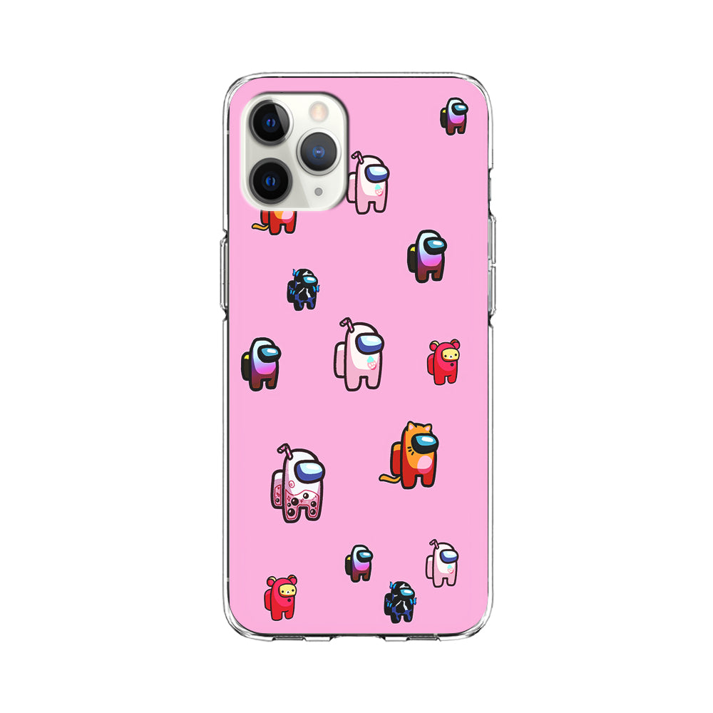 Among Us Cute Pink iPhone 11 Pro Case-Phone Case-Clear Soft Case-Altracase