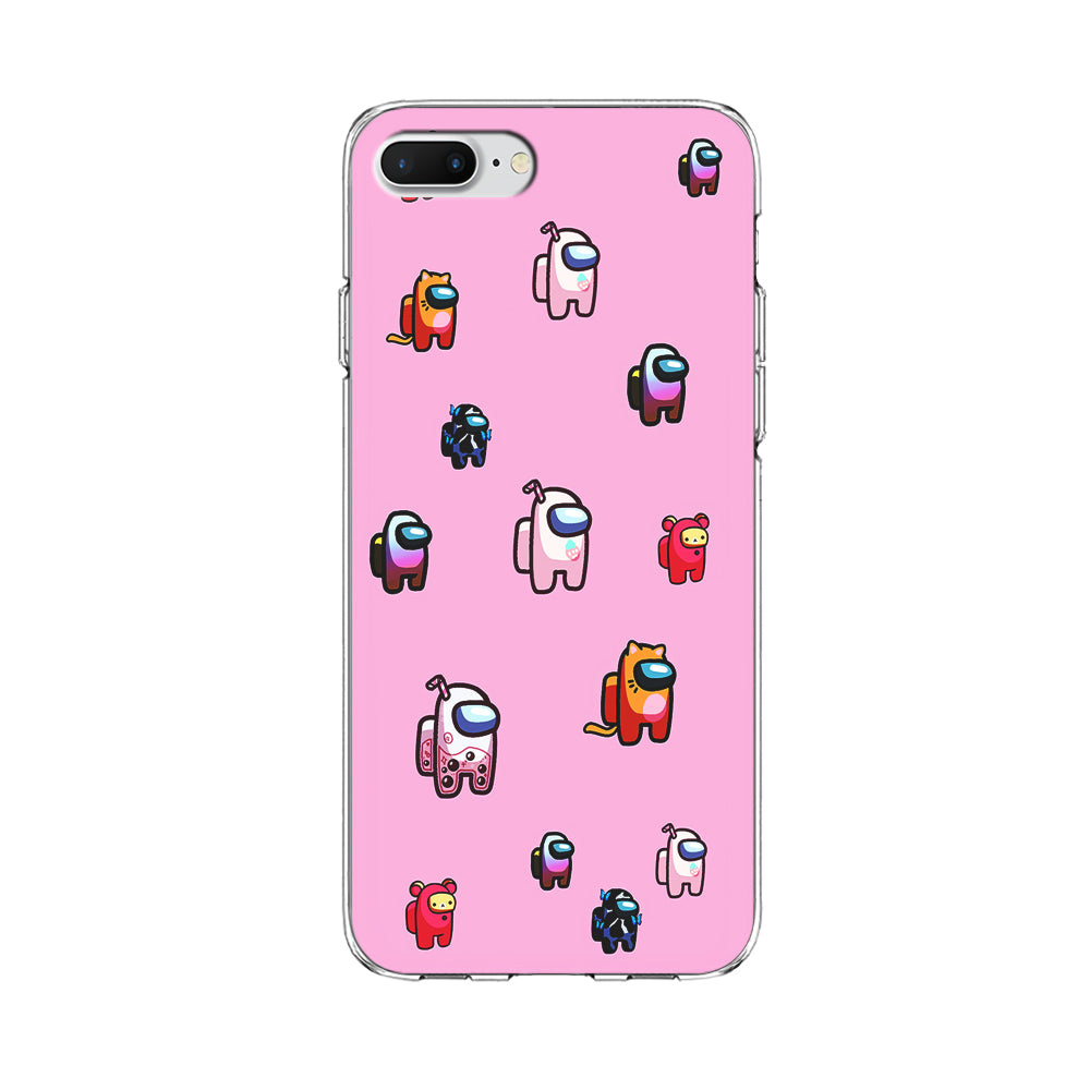 Among Us Cute Pink iPhone 7 Plus Case-Phone Case-Clear Soft Case-Altracase