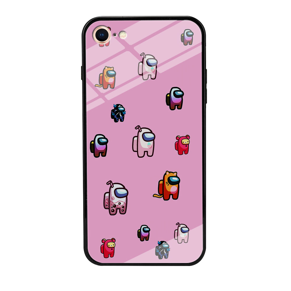 Among Us Cute Pink iPhone SE 2020 Case-Phone Case-Tempered Glass Case-Altracase