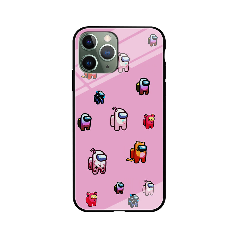 Among Us Cute Pink iPhone 11 Pro Max Case-Phone Case-Tempered Glass Case-Altracase