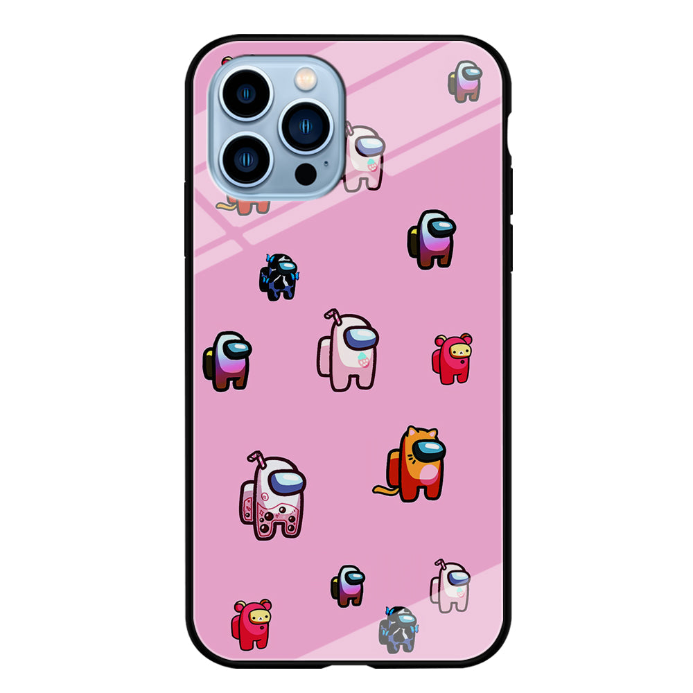 Among Us Cute Pink iPhone 13 Pro Case-Phone Case-Tempered Glass Case-Altracase