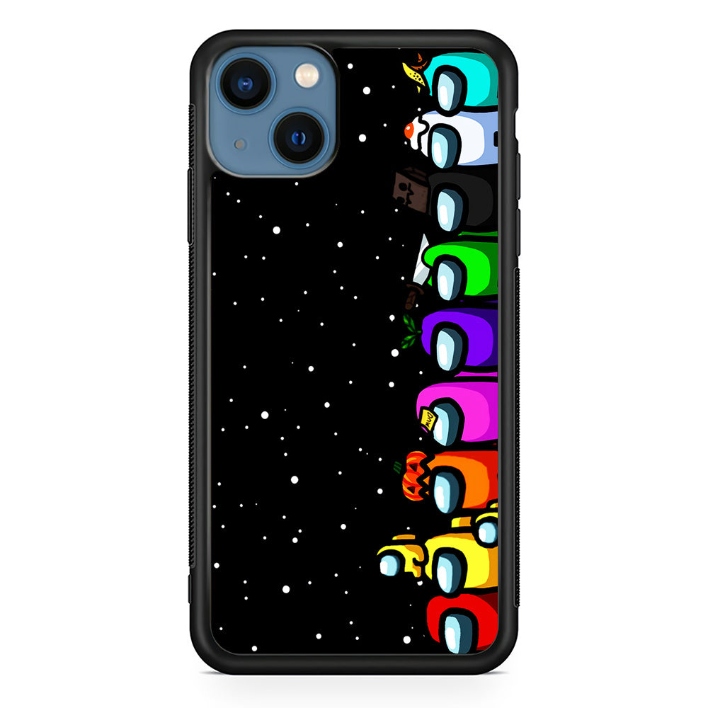 Among Us Galaxy iPhone 15 Case-Phone Case-Rubber Black (2D Case)-Altracase
