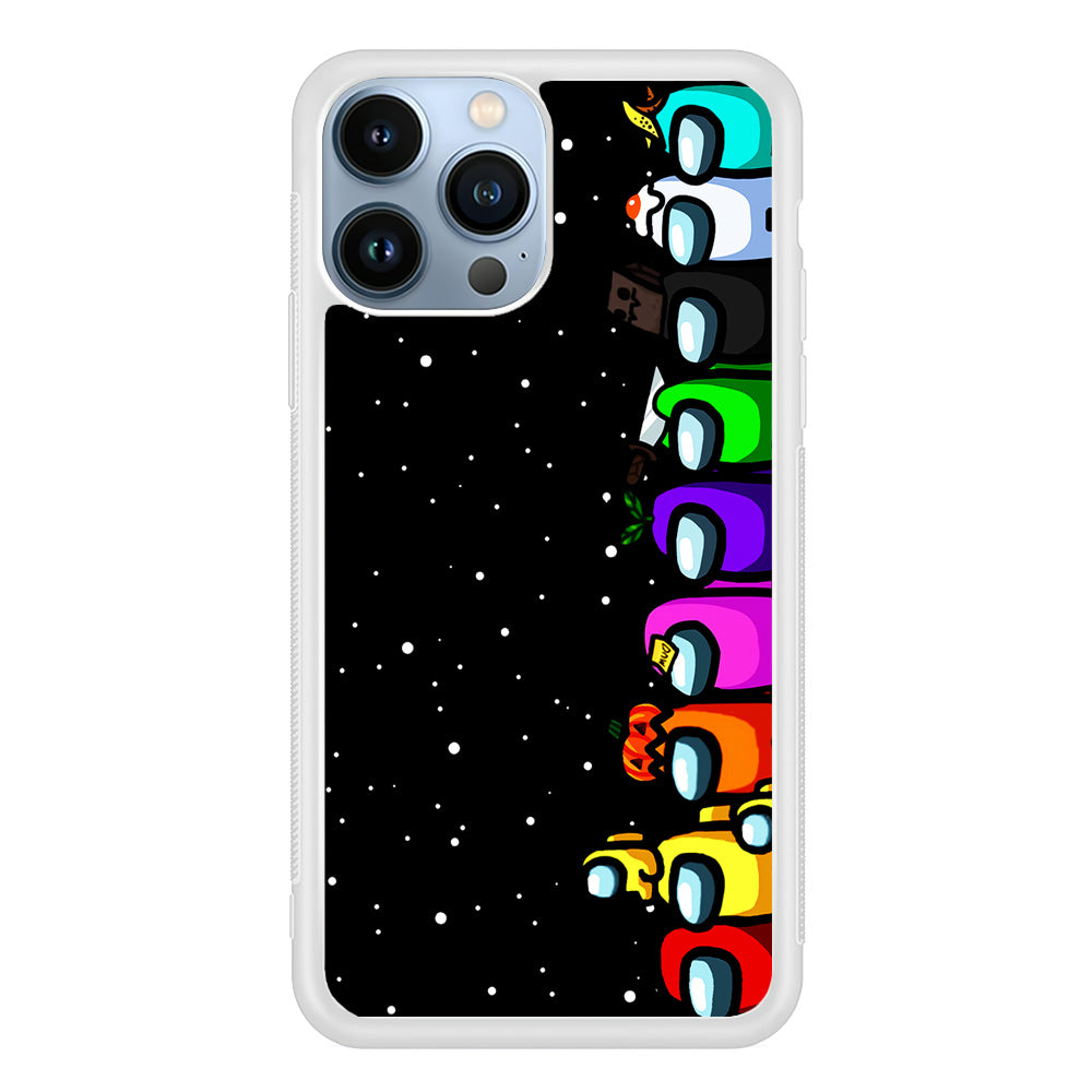 Among Us Galaxy iPhone 15 Pro Case-Phone Case-Rubber White (2D Case)-Altracase
