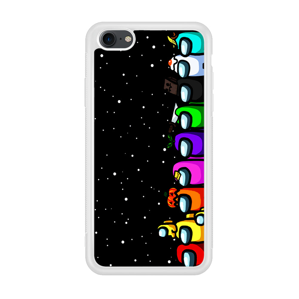 Among Us Galaxy iPhone 7 Case-Phone Case-Rubber White (2D Case)-Altracase