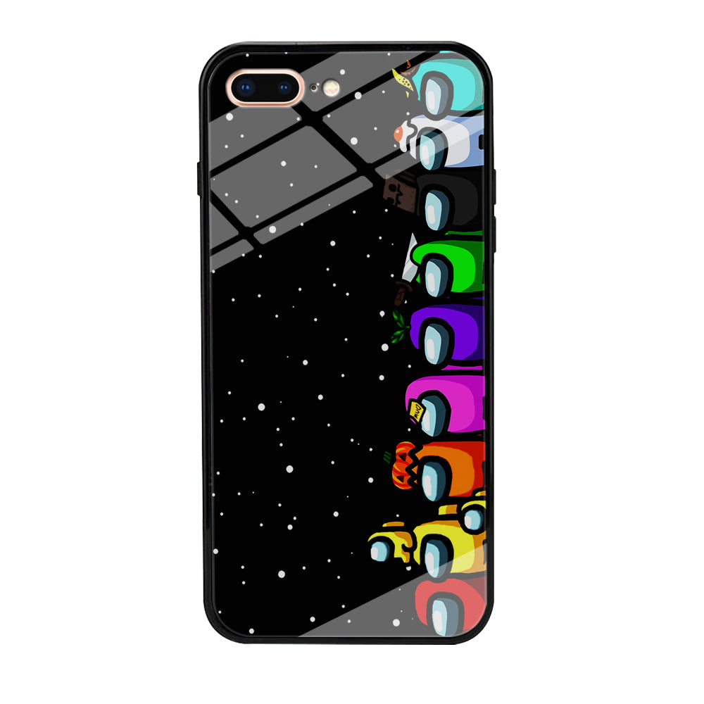 Among Us Galaxy iPhone 8 Plus Case-Phone Case-Tempered Glass Case-Altracase
