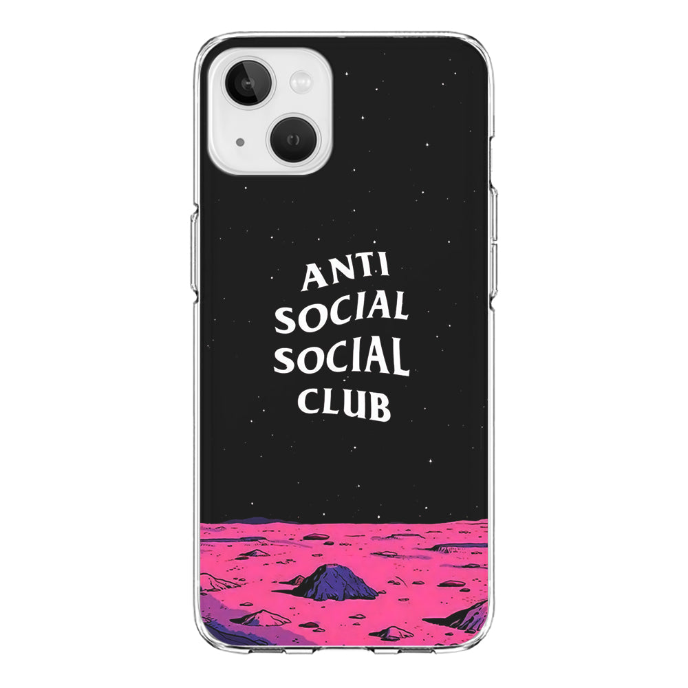 Anti Social Club Moon iPhone 13 Mini Case-Phone Case-Clear Soft Case-Altracase