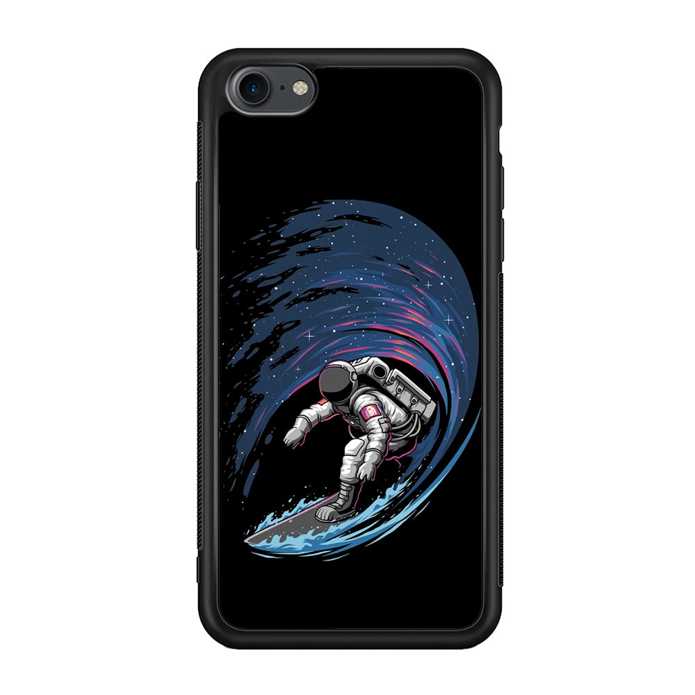 Astronaut Surfing The Sky iPhone 7 Case-Phone Case-Rubber Black (2D Case)-Altracase