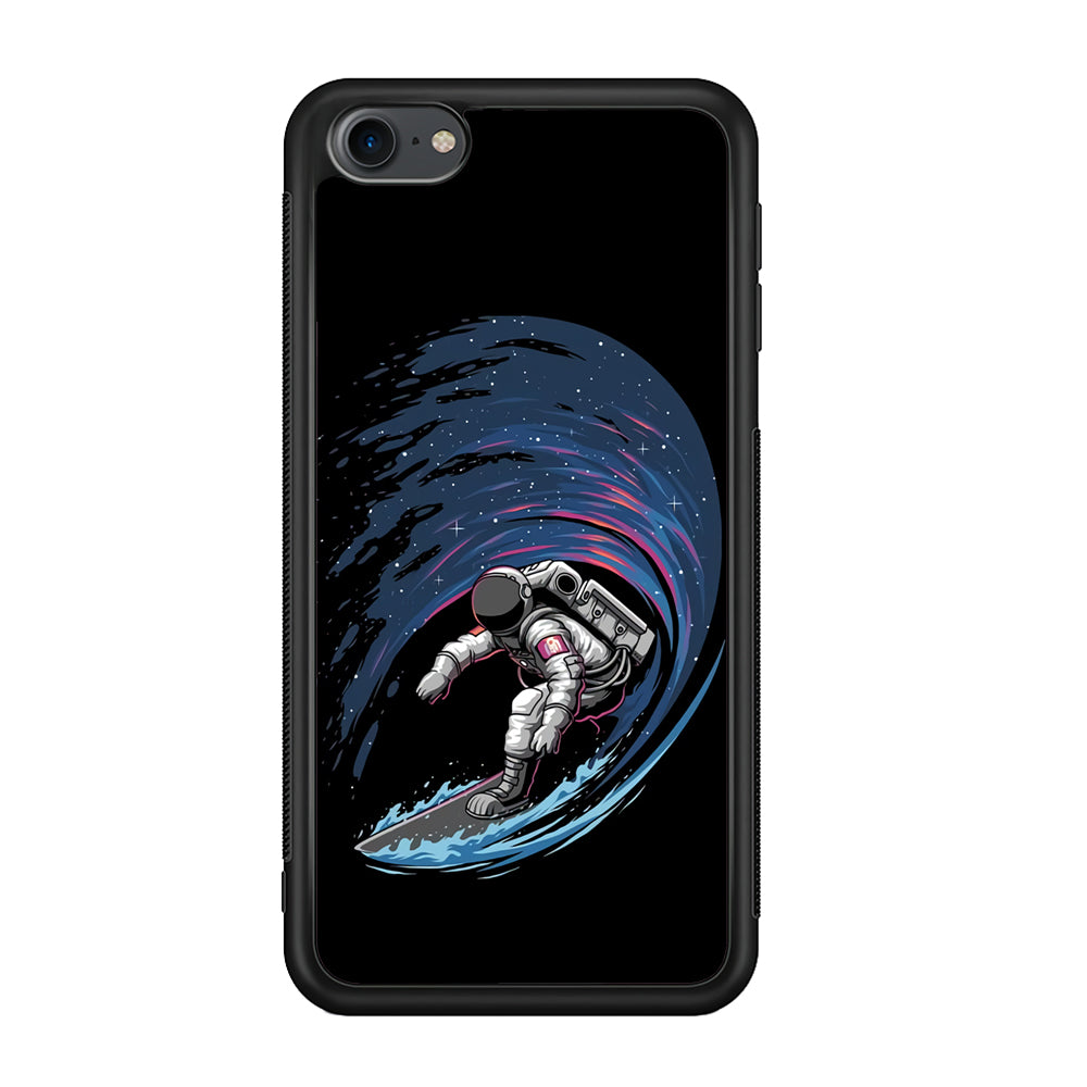 Astronaut Surfing The Sky iPod Touch 6 Case-Phone Case-Rubber Black (2D Case)-Altracase