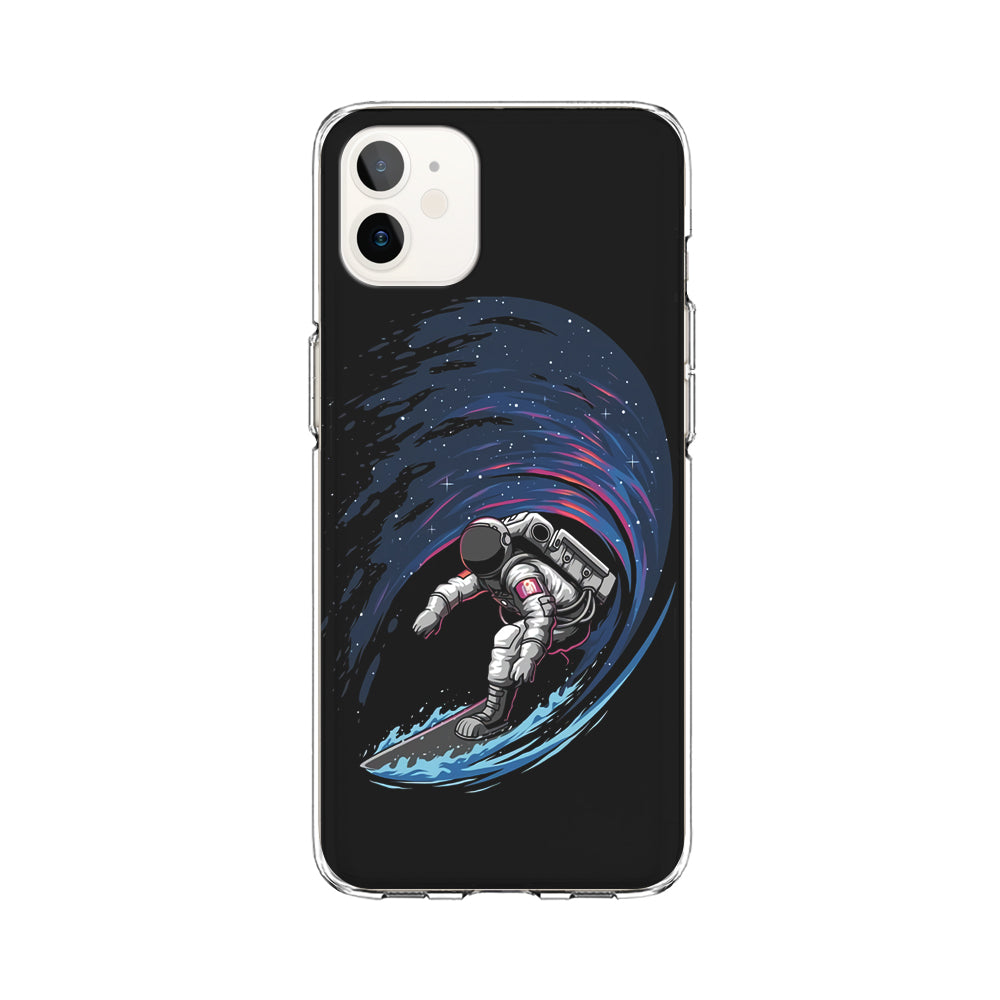 Astronaut Surfing The Sky iPhone 12 Case-Phone Case-Clear Soft Case-Altracase