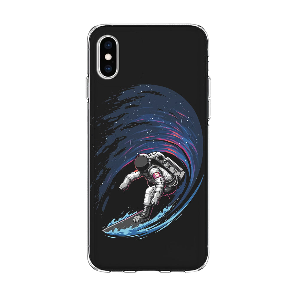 Astronaut Surfing The Sky iPhone Xs Case-Phone Case-Clear Soft Case-Altracase
