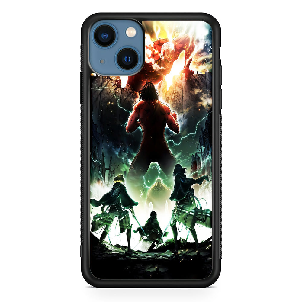 Attack On Titan Broken Wall iPhone 13 Case-Phone Case-Rubber Black (2D Case)-Altracase