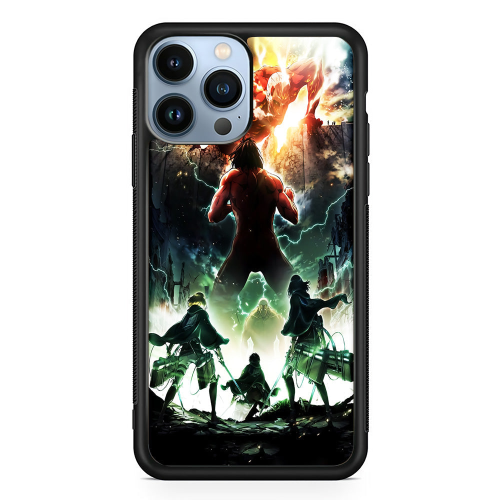 Attack On Titan Broken Wall iPhone 13 Pro Case-Phone Case-Rubber Black (2D Case)-Altracase