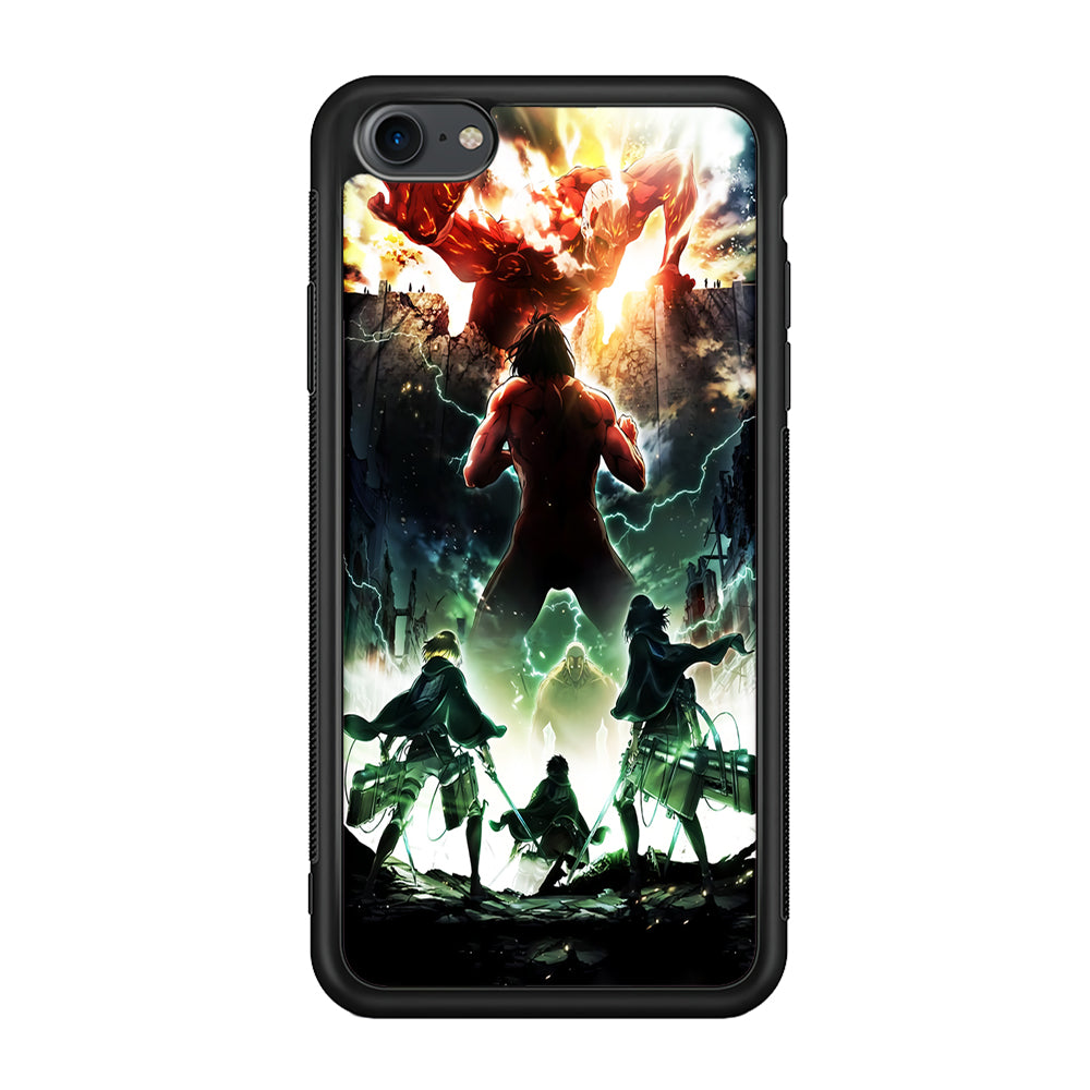 Attack On Titan Broken Wall iPhone 7 Case-Phone Case-Rubber Black (2D Case)-Altracase