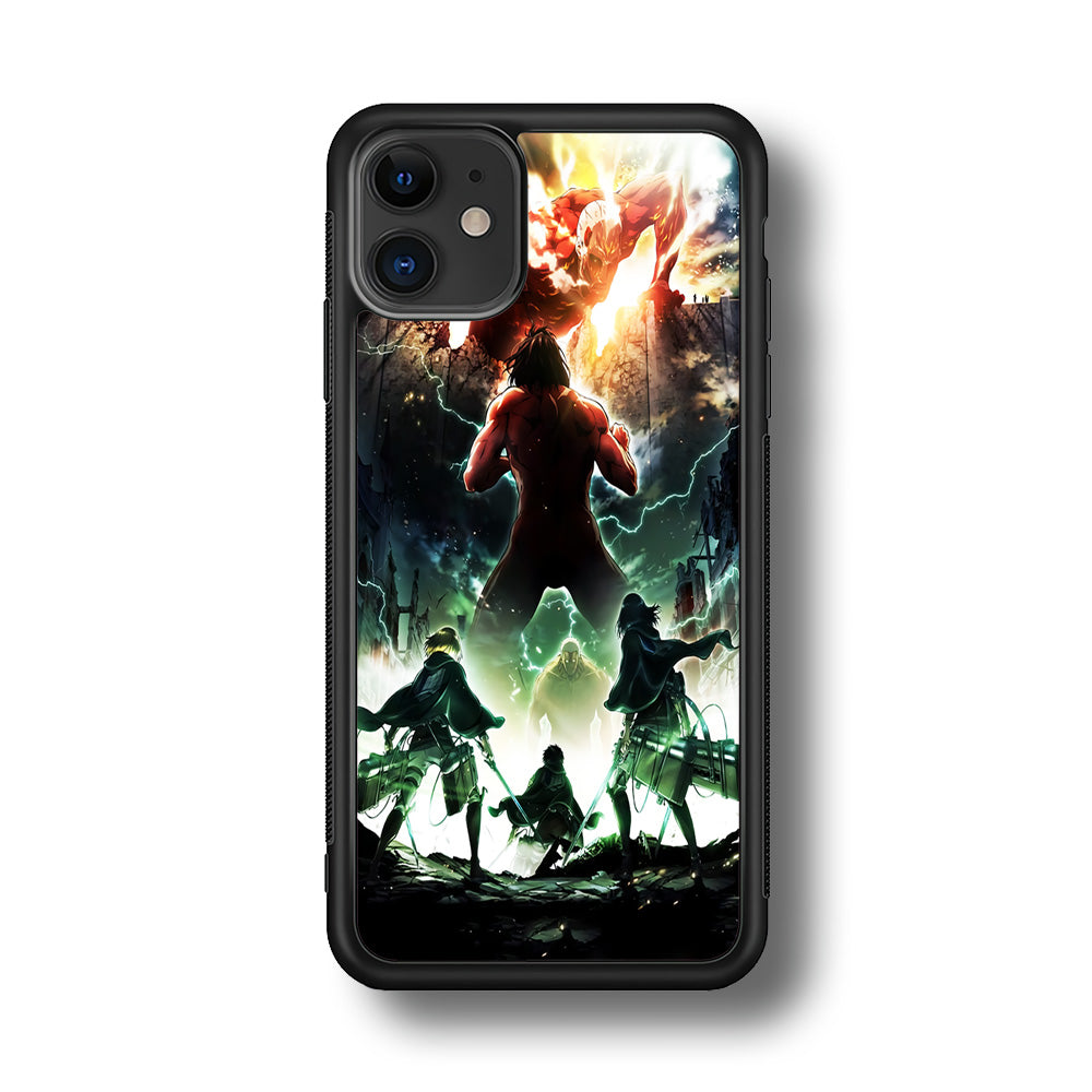 Attack On Titan Broken Wall iPhone 11 Case-Phone Case-Rubber Black (2D Case)-Altracase