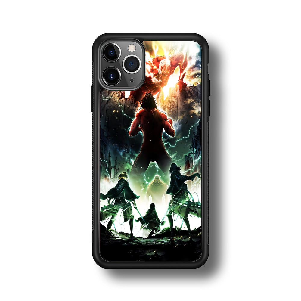 Attack On Titan Broken Wall iPhone 11 Pro Case-Phone Case-Rubber Black (2D Case)-Altracase