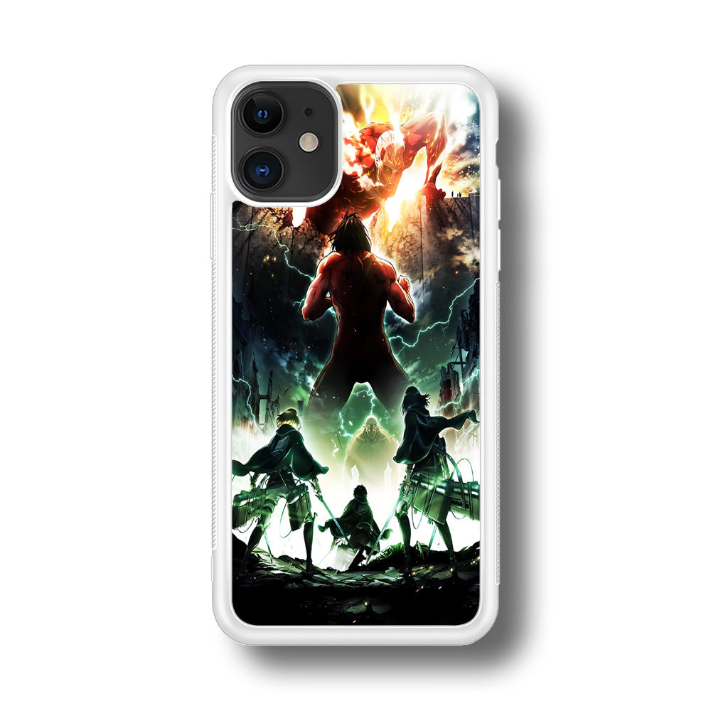 Attack On Titan Broken Wall iPhone 11 Case-Phone Case-Rubber White (2D Case)-Altracase