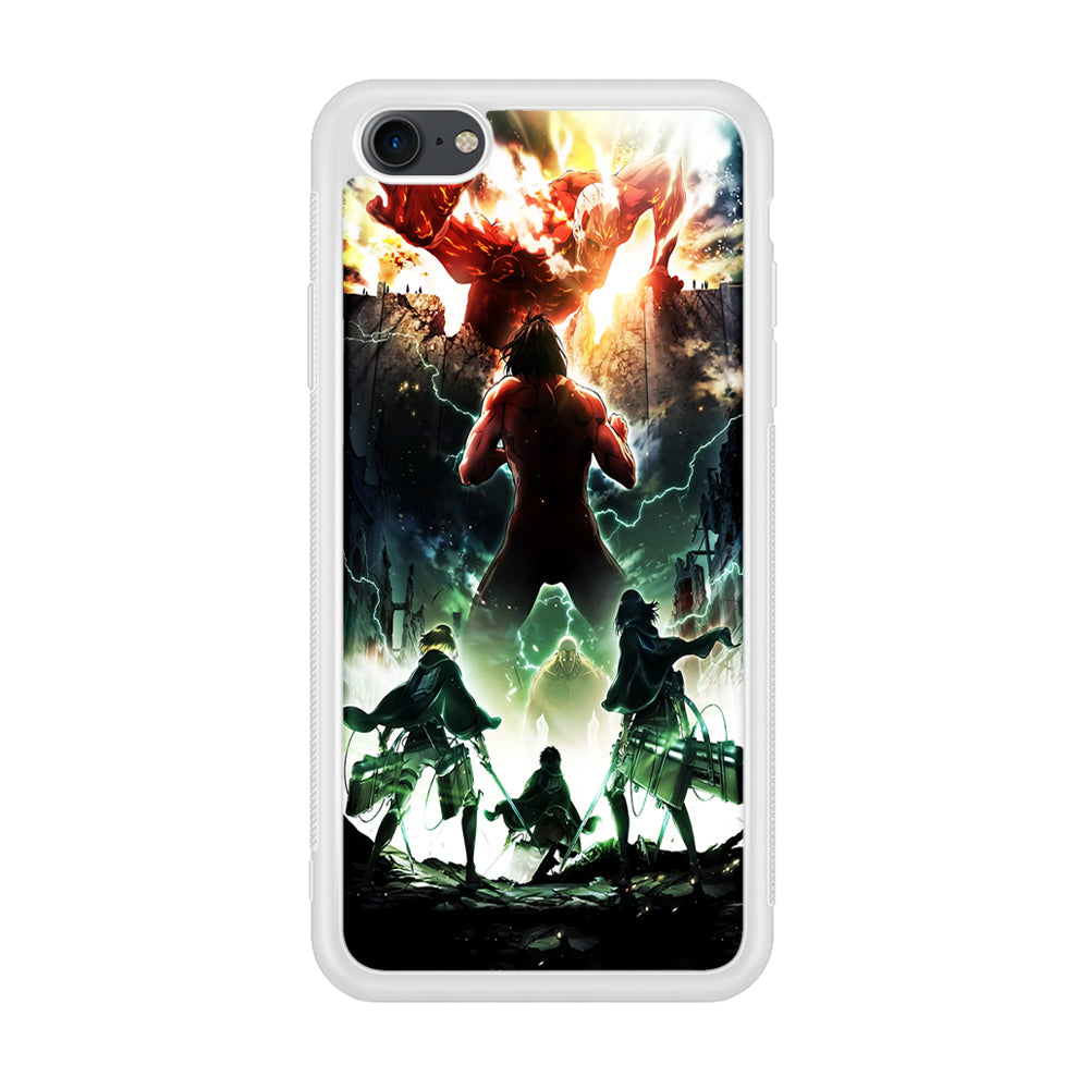 Attack On Titan Broken Wall iPhone 7 Case-Phone Case-Rubber White (2D Case)-Altracase