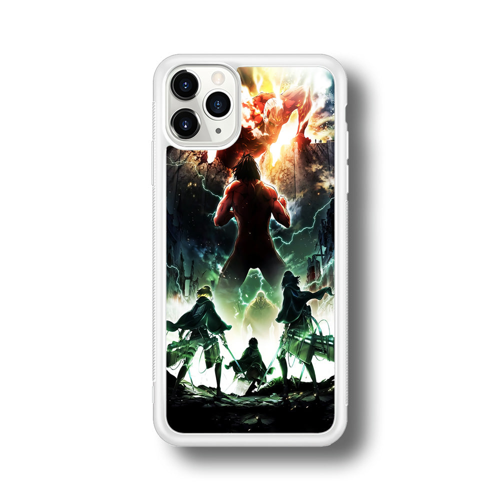 Attack On Titan Broken Wall iPhone 11 Pro Case-Phone Case-Rubber White (2D Case)-Altracase