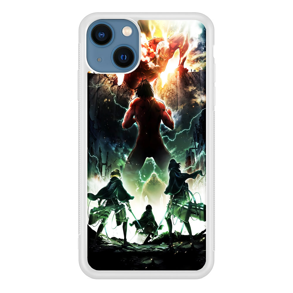 Attack On Titan Broken Wall iPhone 13 Case-Phone Case-Rubber White (2D Case)-Altracase