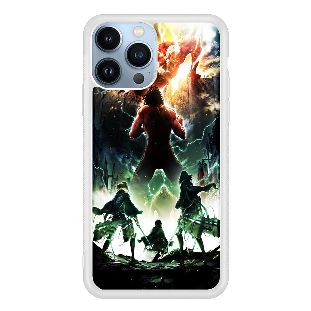 Attack On Titan Broken Wall iPhone 13 Pro Case-Phone Case-Rubber White (2D Case)-Altracase