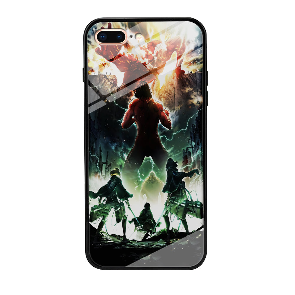 Attack On Titan Broken Wall iPhone 8 Plus Case-Phone Case-Tempered Glass Case-Altracase