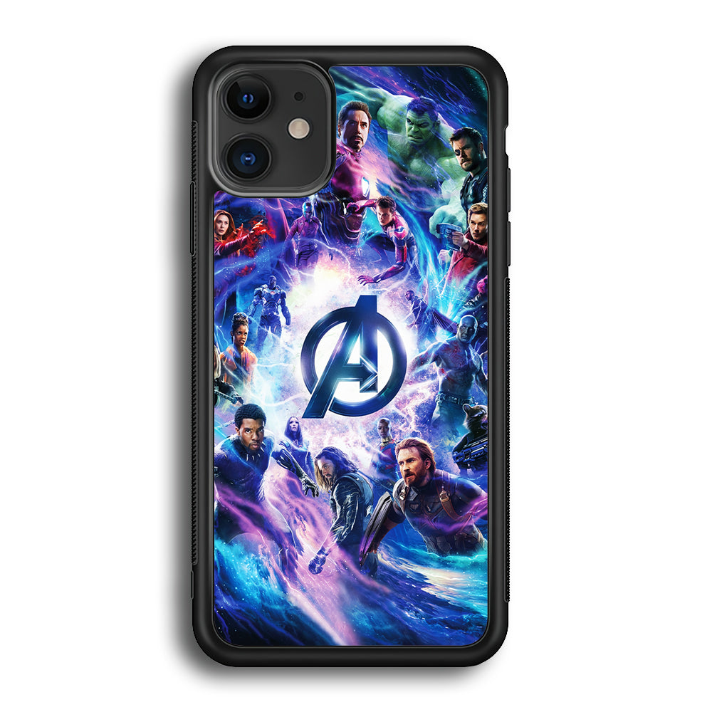 Avengers All Heroes iPhone 12 Case-Phone Case-Rubber Black (2D Case)-Altracase