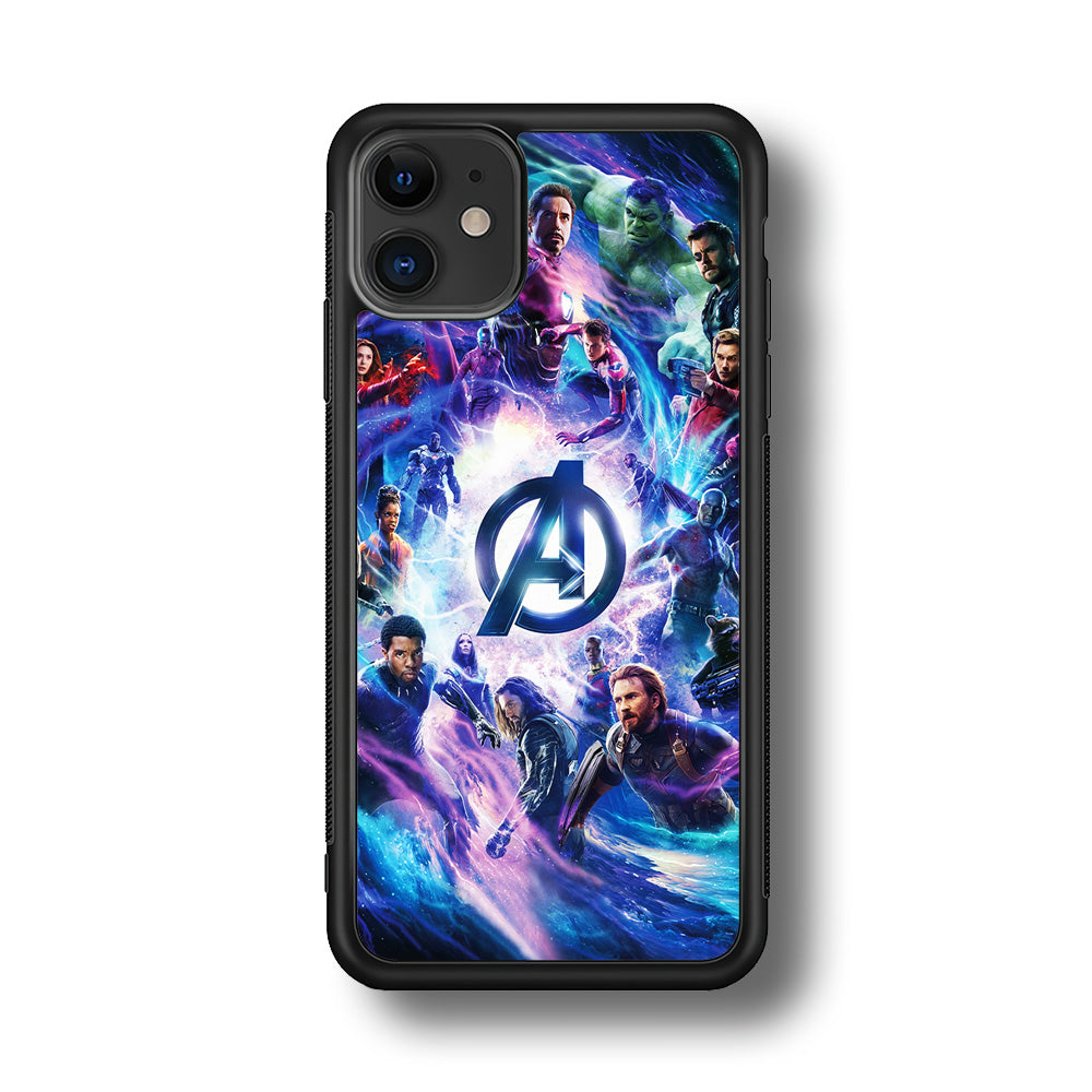 Avengers All Heroes iPhone 11 Case-Phone Case-Rubber Black (2D Case)-Altracase