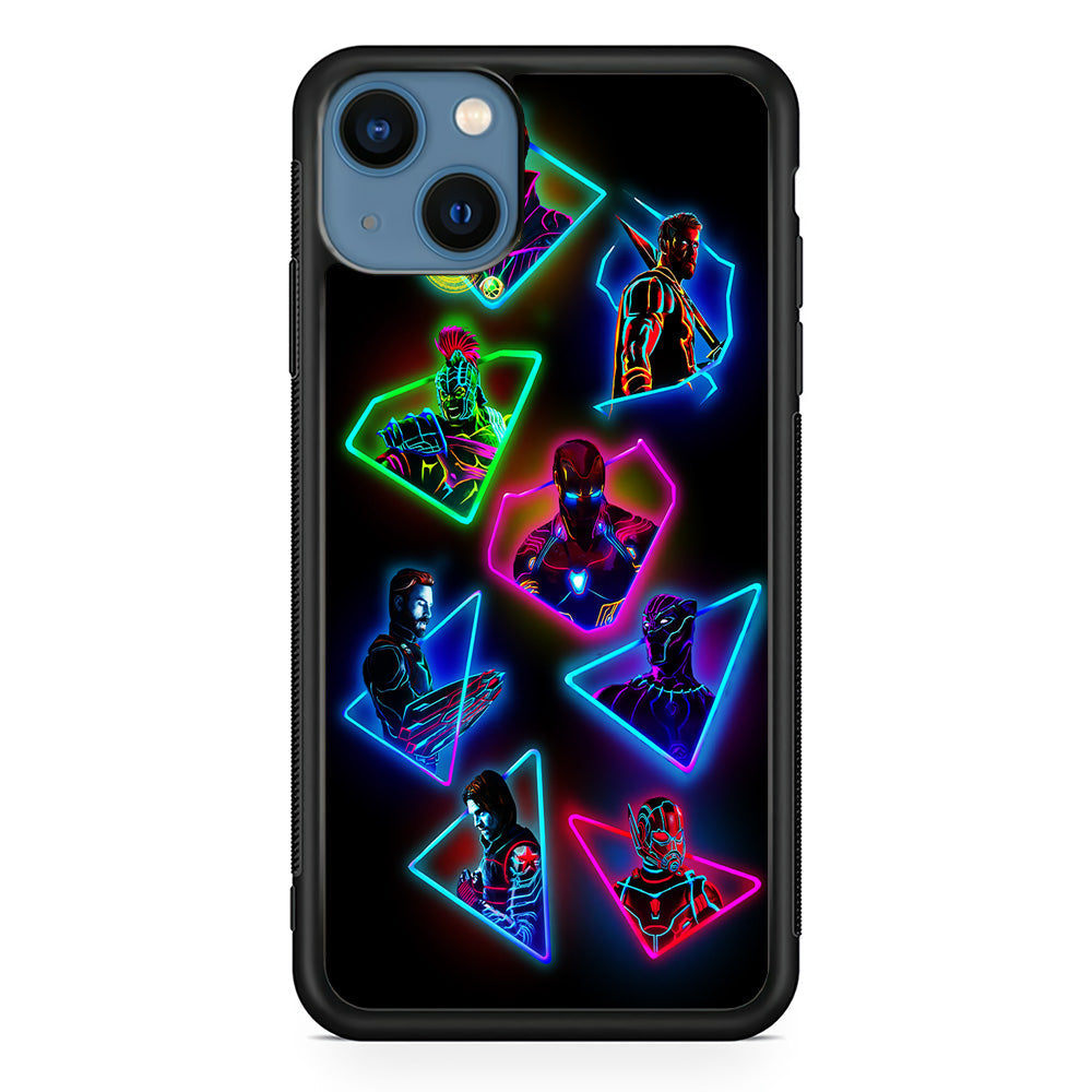 Avengers Glow Neon iPhone 13 Case-Phone Case-Rubber Black (2D Case)-Altracase