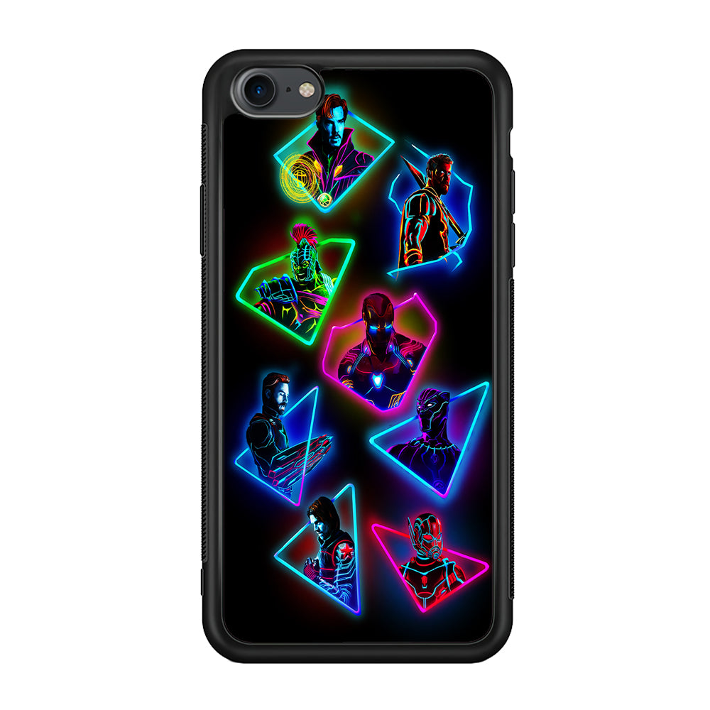 Avengers Glow Neon iPhone 7 Case-Phone Case-Rubber Black (2D Case)-Altracase
