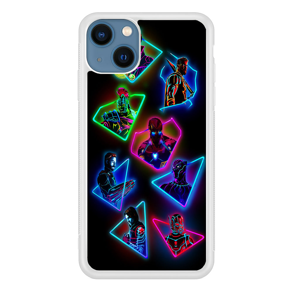 Avengers Glow Neon iPhone 13 Case-Phone Case-Rubber White (2D Case)-Altracase