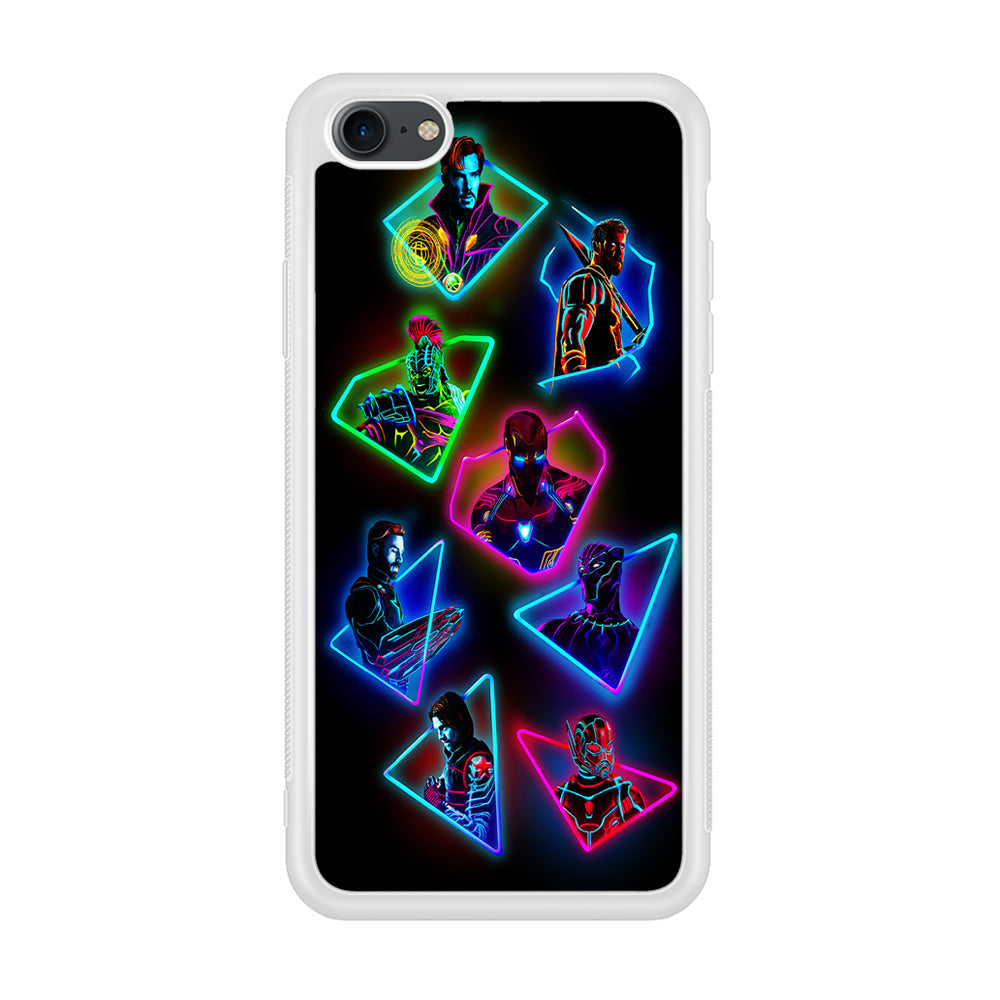 Avengers Glow Neon iPhone 7 Case-Phone Case-Rubber White (2D Case)-Altracase