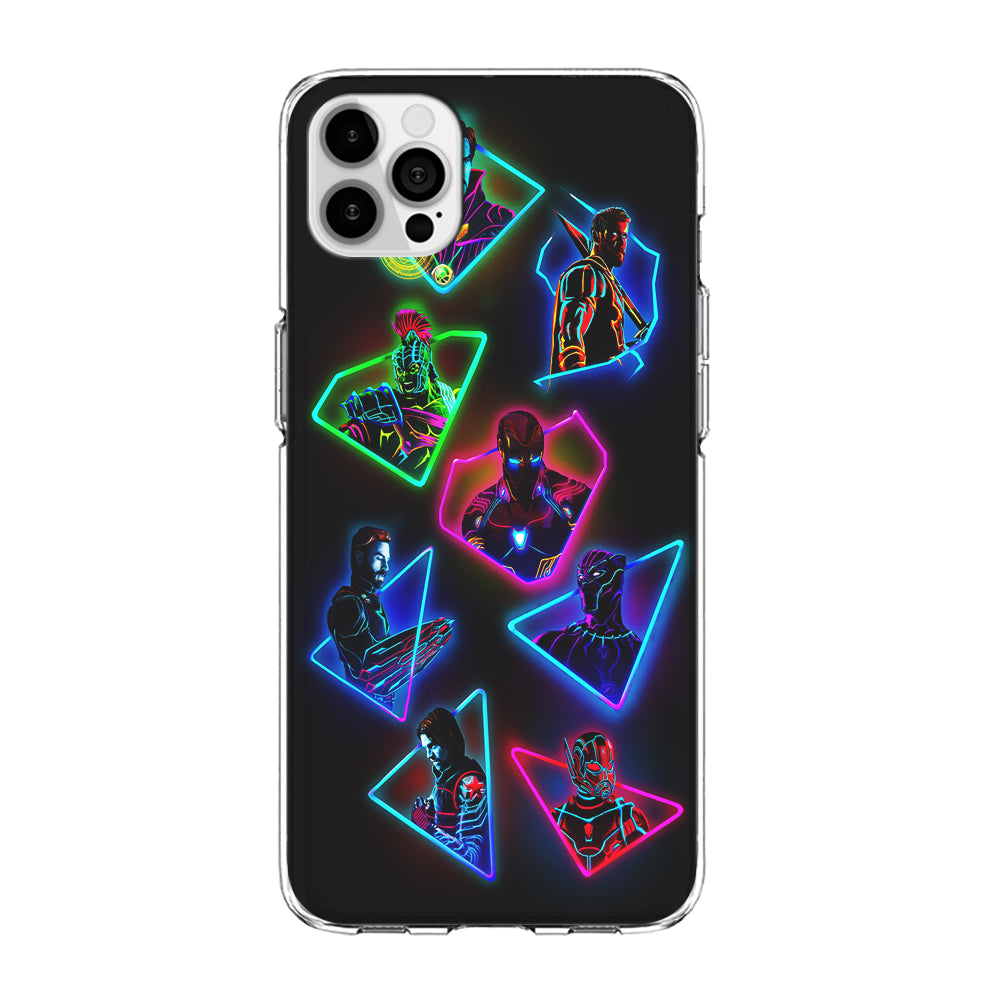 Avengers Glow Neon iPhone 15 Pro Case-Phone Case-Clear Soft Case-Altracase