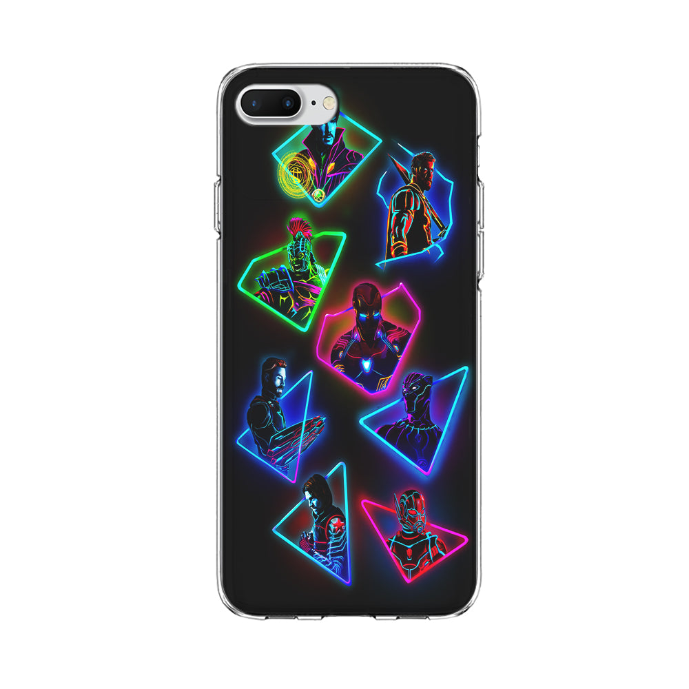 Avengers Glow Neon iPhone 8 Plus Case-Phone Case-Clear Soft Case-Altracase