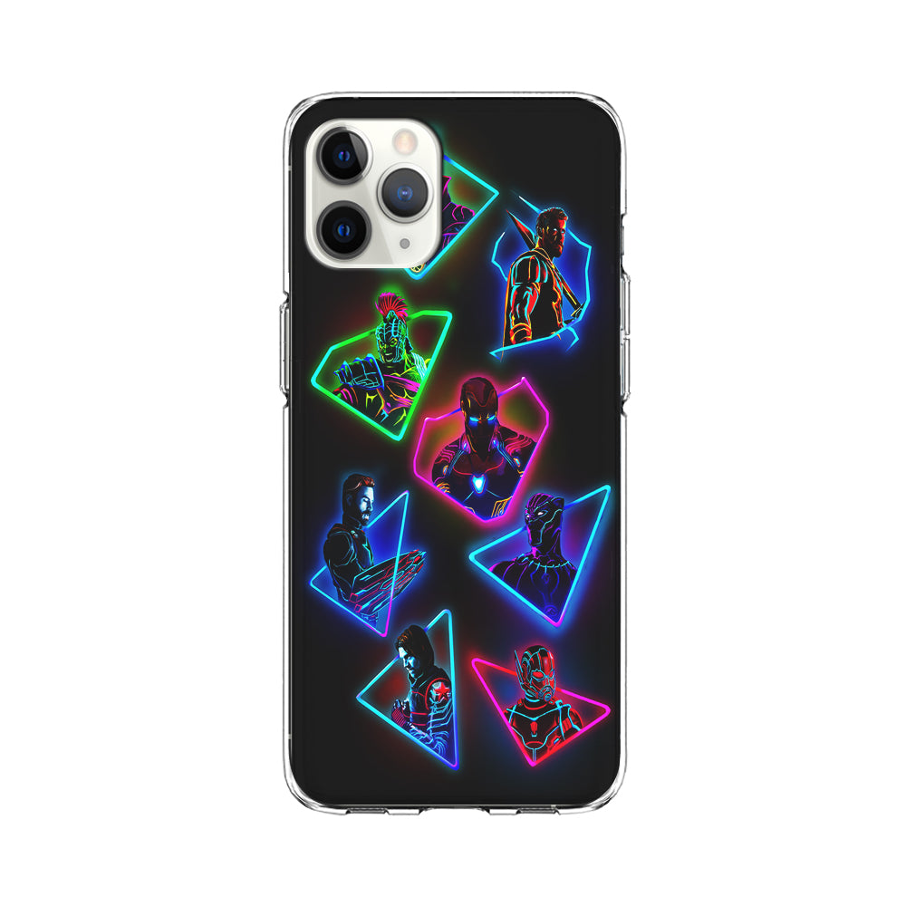 Avengers Glow Neon iPhone 11 Pro Case-Phone Case-Clear Soft Case-Altracase