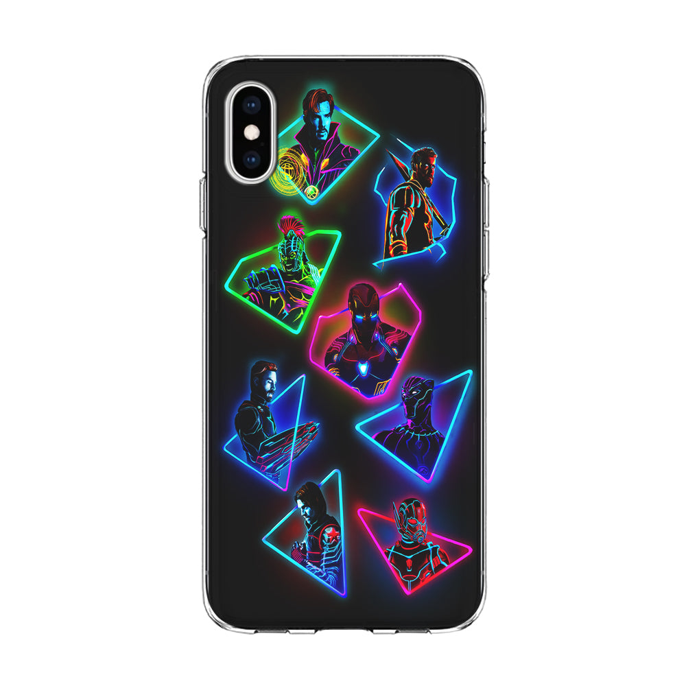 Avengers Glow Neon iPhone Xs Case-Phone Case-Clear Soft Case-Altracase