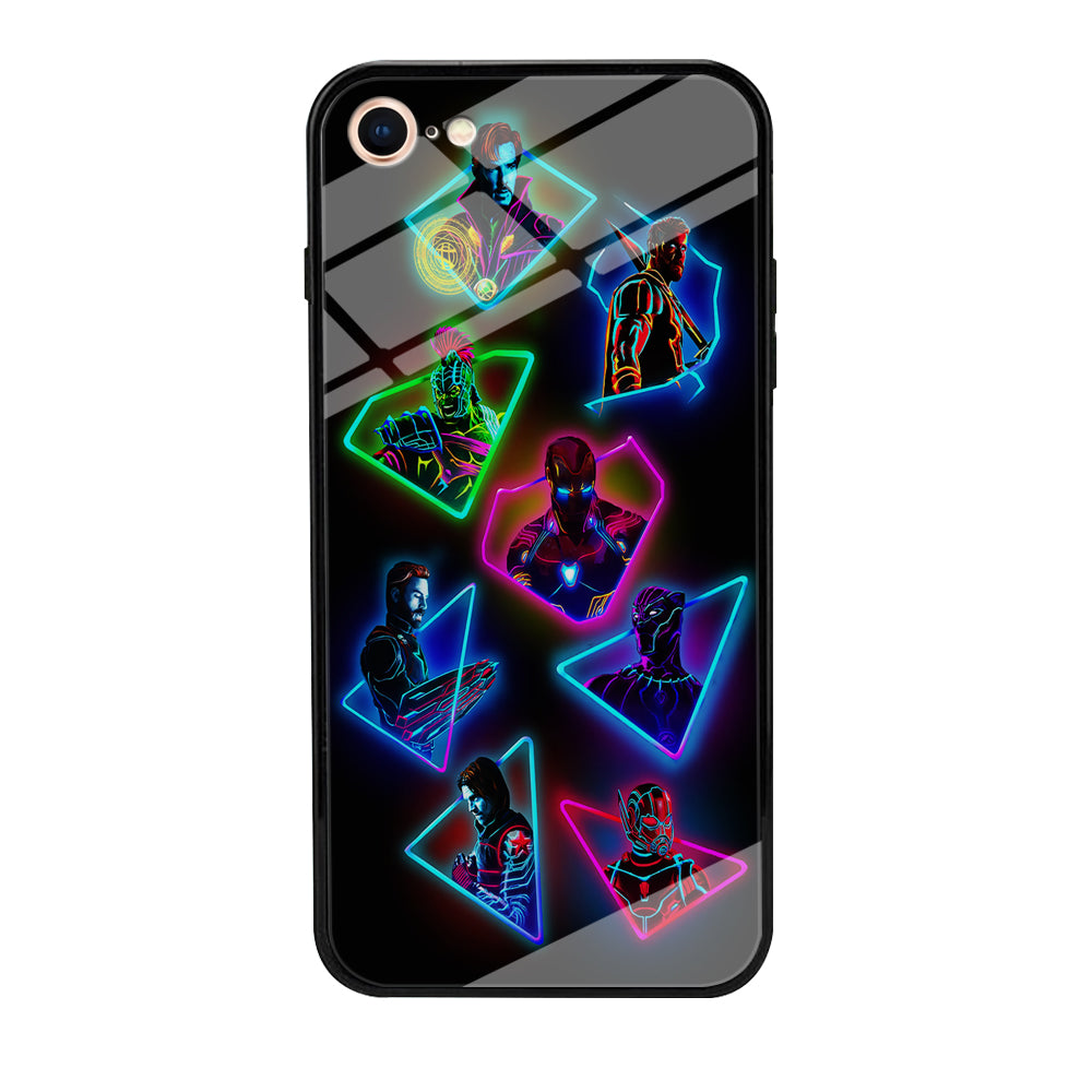 Avengers Glow Neon iPhone 8 Case-Phone Case-Tempered Glass Case-Altracase