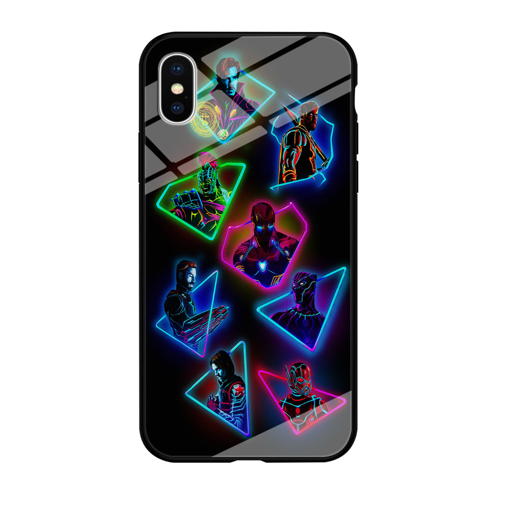 Avengers Glow Neon iPhone X Case-Phone Case-Tempered Glass Case-Altracase