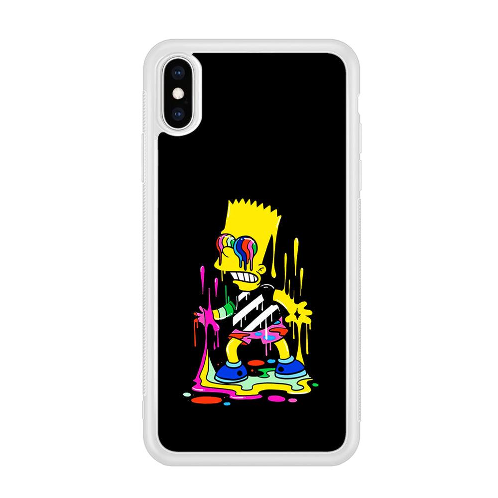 Bart Simpson Painting iPhone X Case-Phone Case-Rubber White (2D Case)-Altracase