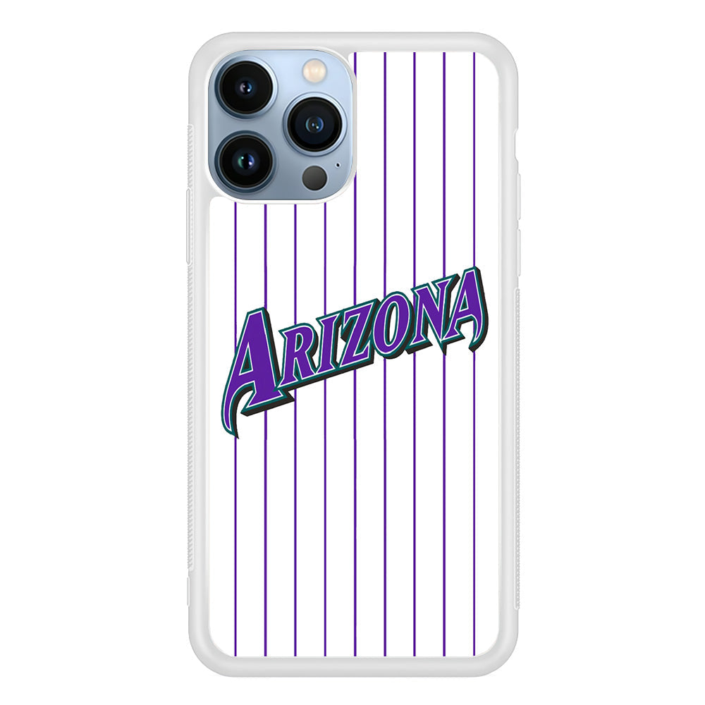 Baseball Arizona Diamondbacks MLB 001 iPhone 13 Pro Case-Phone Case-Rubber White (2D Case)-Altracase