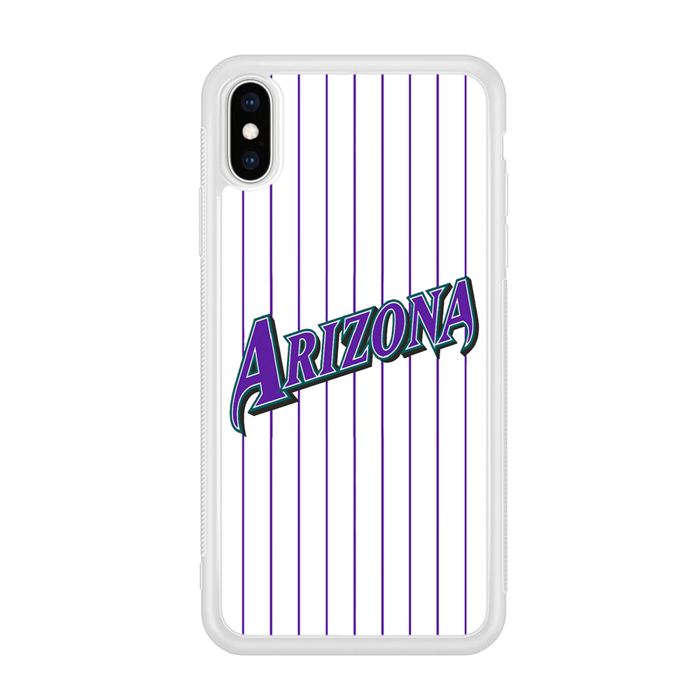 Baseball Arizona Diamondbacks MLB 001 iPhone Xs Max Case-Phone Case-Rubber White (2D Case)-Altracase