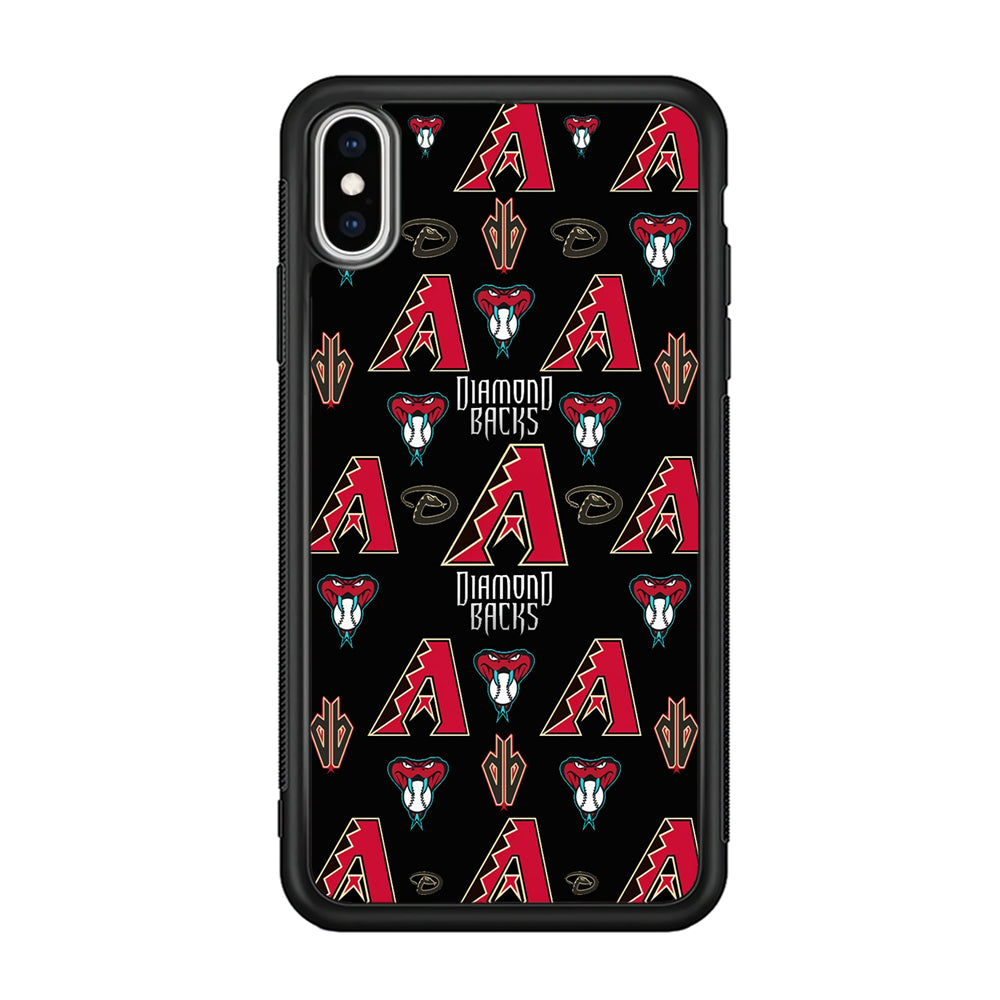 Baseball Arizona Diamondbacks MLB 002 iPhone Xs Max Case-Phone Case-Rubber Black (2D Case)-Altracase
