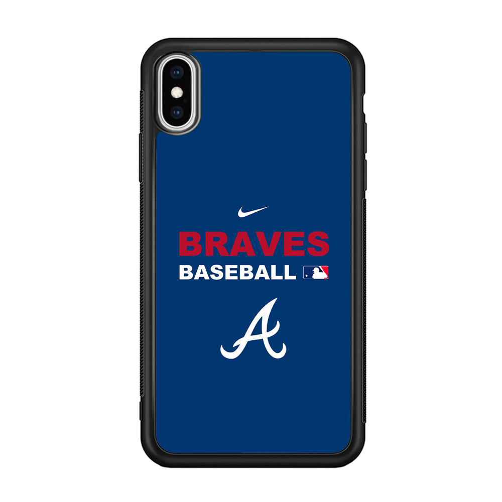 Baseball Atlanta Braves MLB 001 iPhone Xs Max Case-Phone Case-Rubber Black (2D Case)-Altracase