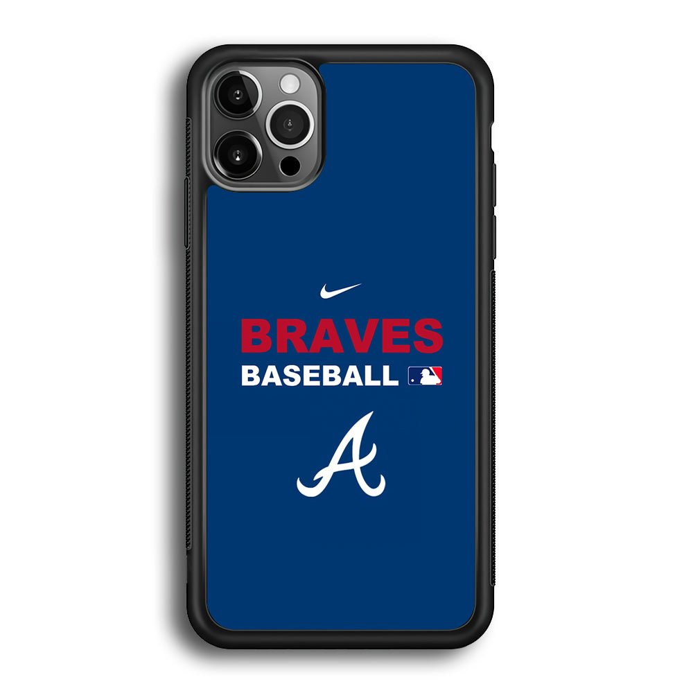 Baseball Atlanta Braves MLB 001 iPhone 12 Pro Case-Phone Case-Rubber Black (2D Case)-Altracase