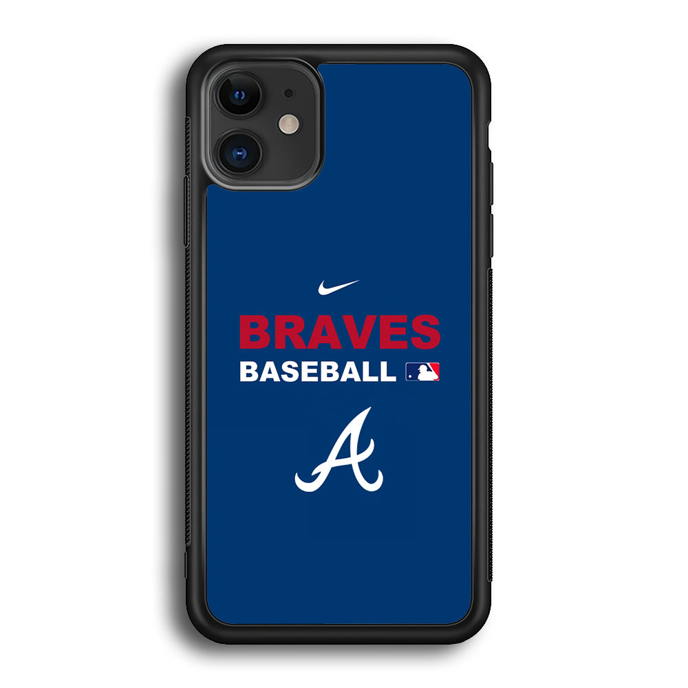 Baseball Atlanta Braves MLB 001 iPhone 12 Mini Case-Phone Case-Rubber Black (2D Case)-Altracase