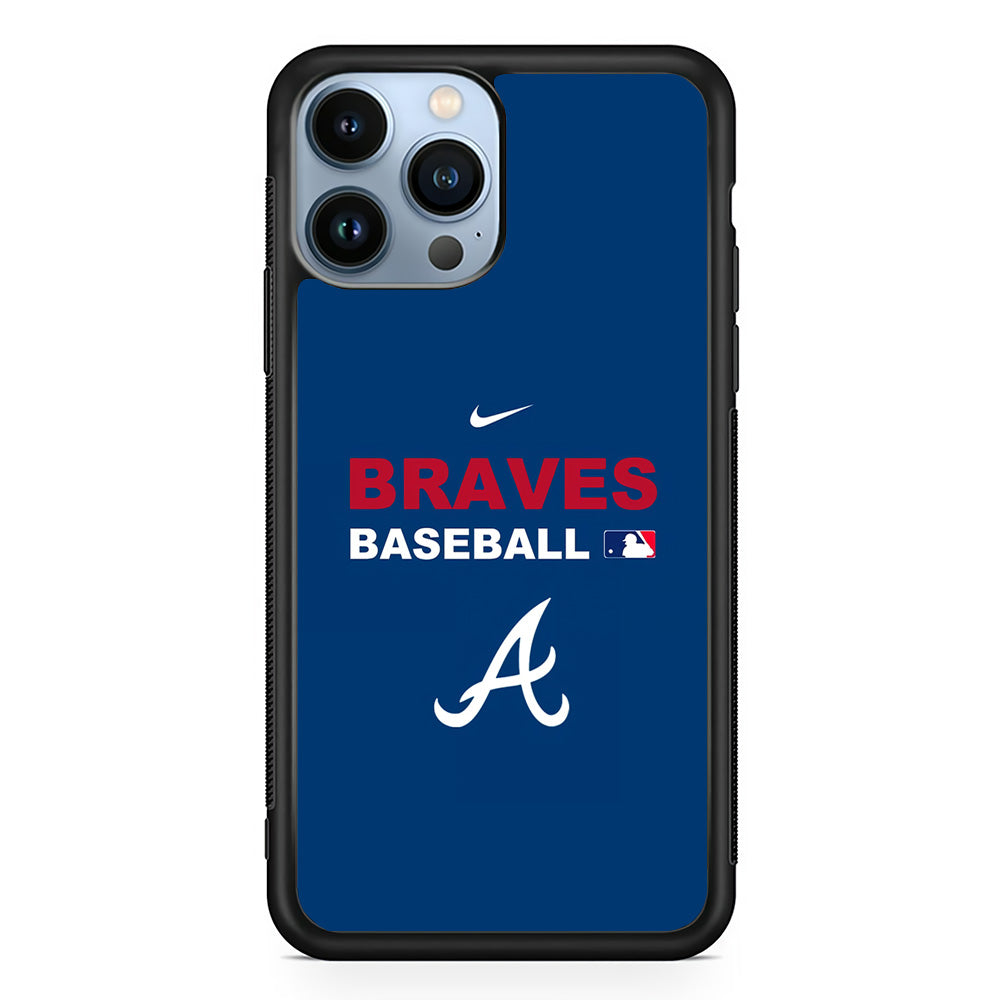 Baseball Atlanta Braves MLB 001 iPhone 15 Pro Case-Phone Case-Rubber Black (2D Case)-Altracase