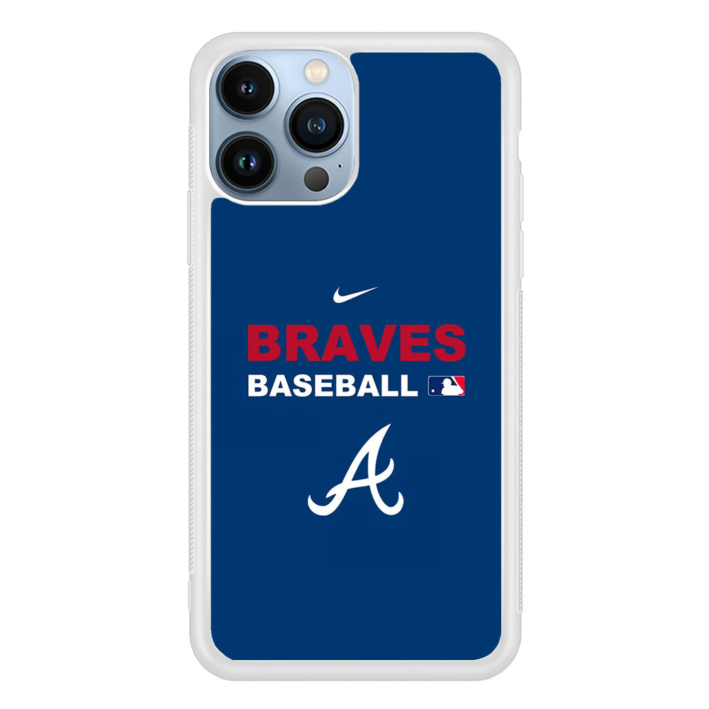 Baseball Atlanta Braves MLB 001 iPhone 15 Pro Case-Phone Case-Rubber White (2D Case)-Altracase