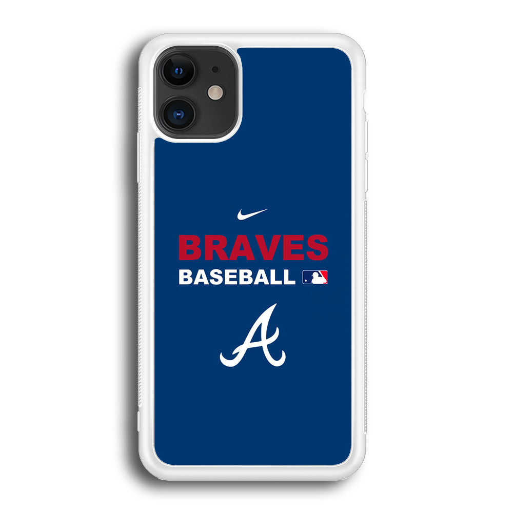 Baseball Atlanta Braves MLB 001 iPhone 12 Mini Case-Phone Case-Rubber White (2D Case)-Altracase
