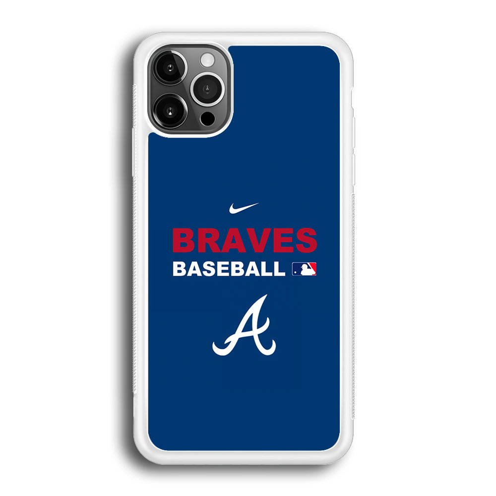Baseball Atlanta Braves MLB 001 iPhone 12 Pro Case-Phone Case-Rubber White (2D Case)-Altracase