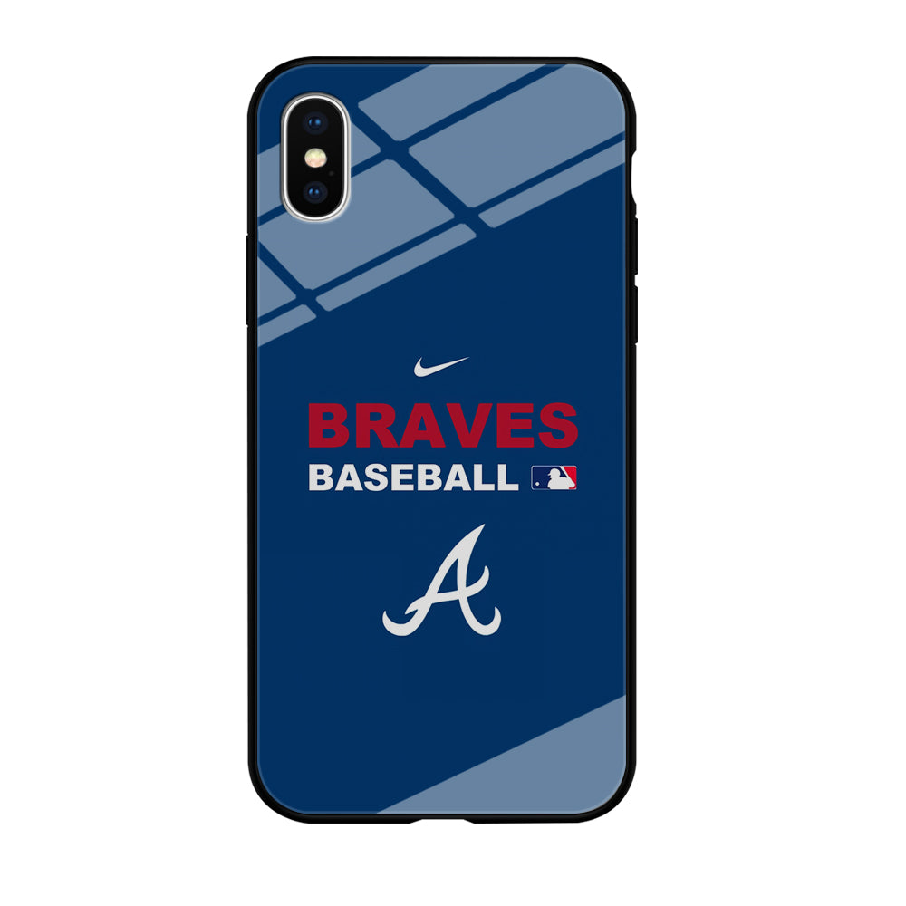 Baseball Atlanta Braves MLB 001 iPhone Xs Case-Phone Case-Tempered Glass Case-Altracase
