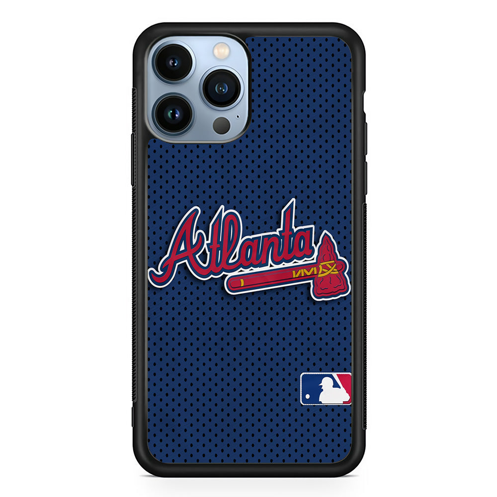 Baseball Atlanta Braves MLB 002 iPhone 15 Pro Case-Phone Case-Rubber Black (2D Case)-Altracase